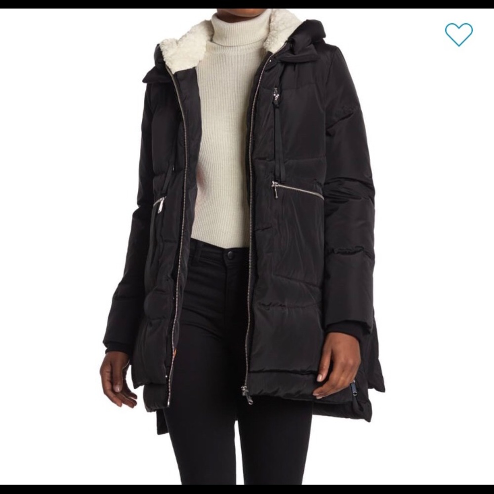 Sam Edelman Faux Fur Parka - Black Size Small